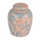 Creative Co-Op Decorative Ceramic Ginger Jar with Lid, Blue and Orange