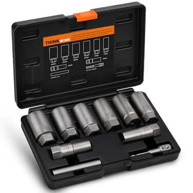 THINKWORK 10-Piece Locking Lug Nut Removal Tool, 1/2" Drive Lug Nut Extractor Set