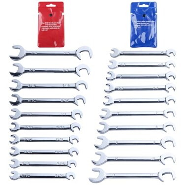 INJOYTEC Mini Double Open End Wrench Metric Angle Wrench Set SAE Wrench Set