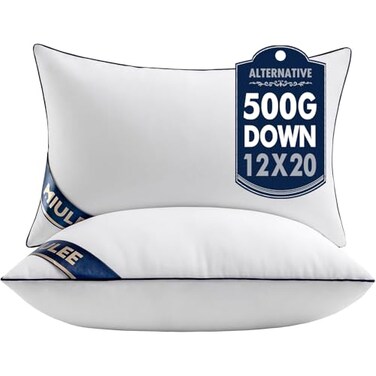 MIULEE 12x20 Pillow Inserts 2 Pack, Premium Down Alternative Throw Pillows