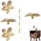 Brosay 4 Pcs Gold Brass Flower Dresser Knobs Brushed Cabinet Pulls (Gold