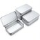 Thintinick 6 Pieces Rectangular Metal Hinged Tins Containers, Silver, 5.9x3.5x1.2