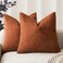 Foindtower Solid Textured Chenille Throw Pillow Covers 20x20,Burnt Orange