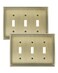 TREEWELL 2-Pack Triple Toggle Light Switch Cover Plate, Antique Brass