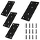 suiwotin 4pcs Metal Flat Straight Brace Bracket, 4'' x 2'' (L x W, Black