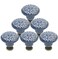 Bonsicoky Ceramic Cabinet Handle Pull Knobs, Blue, 6 Pcs