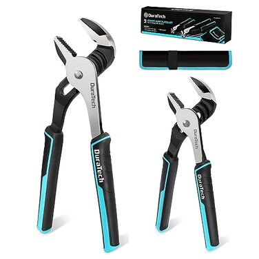DURATECH 2PCS Groove Joint Pliers with Pouch, 18"10" Water Pump Pliers