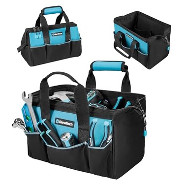 DURATECH 13" Small Tool Bag with 9 Pockets, Wide Open Tool Carrier