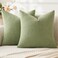 MIULEE Sage Green Chenille Couch Throw Pillow Covers, 18x18