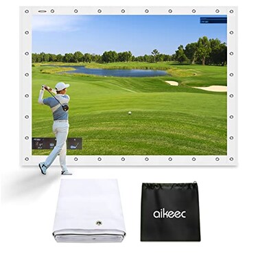 aikeec Golf Simulator Impact Screen 10 ft x 10 ft, HD Projector Screen