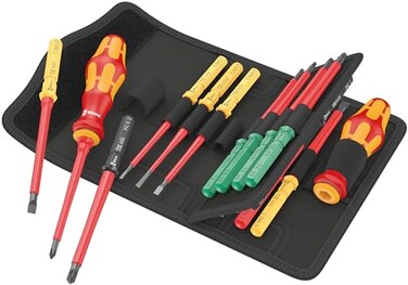 Wera 05006611001 KRAFTFORM KOMPAKT VDE 17 UNIVERSAL 1 TOOL FINDER, 17 PIECES