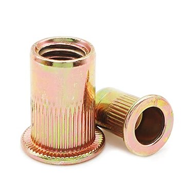 Instockbolts M4 Rivet Nuts Zinc Plated Carbon Steel Threaded Insert Nut Nutsert Rivnuts, 100Pcs