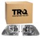 TRQ Driver and Passenger Side Headlight Assembly Set Chrome Housing