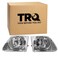 TRQ Driver and Passenger Side Headlight Assembly Set Chrome Housing