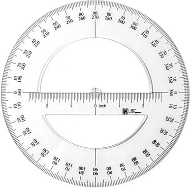 Jowxsx 360 Degree Protractor Round Ruler Gauge Angular Drafting Tools Circle Protractor for School Education Office Classroom, Protractors, Technical Drawing Supplies (6 Inch