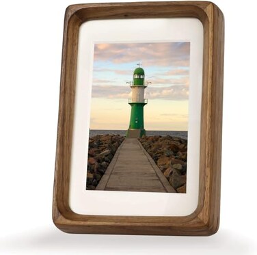 Zibrelte 3x4 Solid Walnut Wood Picture Frame Matted to 2x3