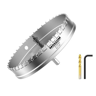 Mollom 7-3/8" (187mmHeavy Duty Carbide Hole Saw with 2 Pilot Bits