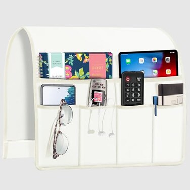 Joywell Remote Control Holder Armchair Caddy Armrest Organizer White