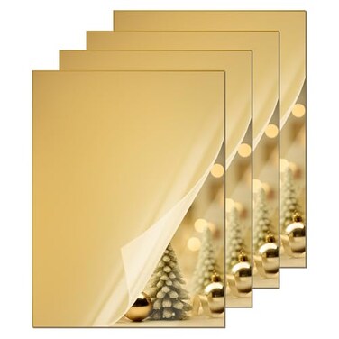 KINLINK 12x16 Plexiglass Sheets 1/8 inch Thick - 3mm Mirror Cast Acrylic Sheet, Plastic Board Polycarbonate Sheet for DIY Project, Craft, Wall Mirror, Acrylic Sign and Wedding Invitation 4 Pack