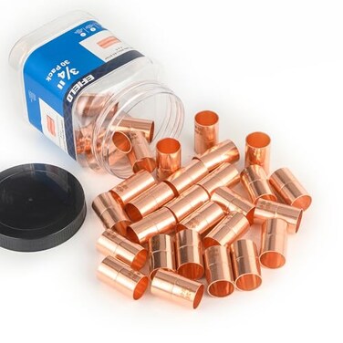 EFIELD 30 Piece 3/4" C X C Copper Coupling With Rolled Stop, Pro Pack