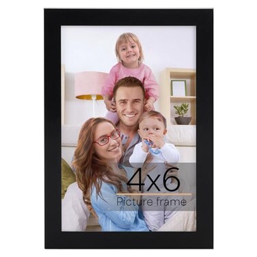 Giftgarden 4x6 Picture Frame Black, 4 by 6 Thin Photo Frame for Wall Tabletop Display, Single