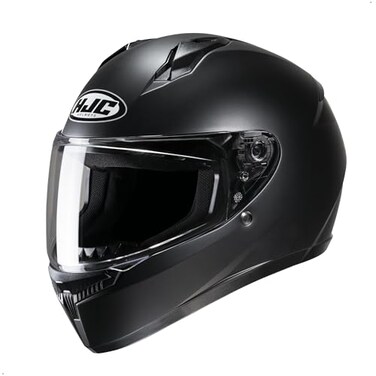 HJC C10 Solid Full Face Motorcycle Helmet (Semi Flat Black, Large