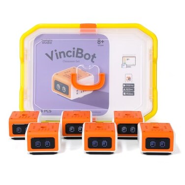 MatataStudio VinciBot Classroom Set, 6 Coding Robots for School STEM 8-12