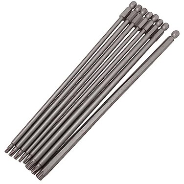 Saipe 8pcs 200mm/7.9" Long Torx Head Screwdriver Bit Set Magnetic Torx Bit