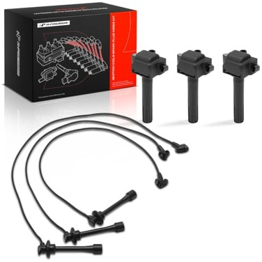 A-Premium 3 Ignition Coils with 3 Spark plug Wires
