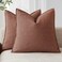 Foindtower Linen Solid Decorative Throw Pillow Covers 22x22 Inch Rust Red