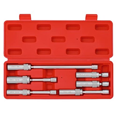 Mayouko 6PCS 3/8" Drive Thin Wall Magnetic Swivel Spark Plug Socket, 12 Point, 1MM Thin Wall, 14MM, 9/16", 5/8", 13/16