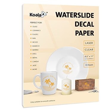 Koala Waterslide Decal Paper for Laser Printer Clear Transparent 10 Sheets