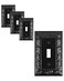 treewell 4-Pack Paisley Pattern Single Toggle Light Switch Cover Plate, Metal Plate