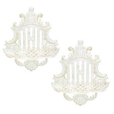 Sungmor 2PC Cast Iron Floating Wall Shelves - Antique White