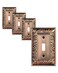 treewell 4-Pack Paisley Pattern Single Toggle Light Switch Cover Plate, Metal Plate