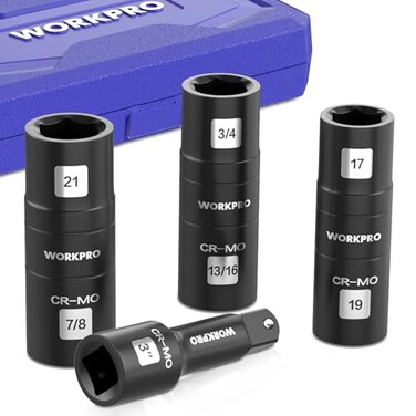 WORKPRO 4PCS Impact Socket Set 1/2" Drive, Lug Nut Socket Set