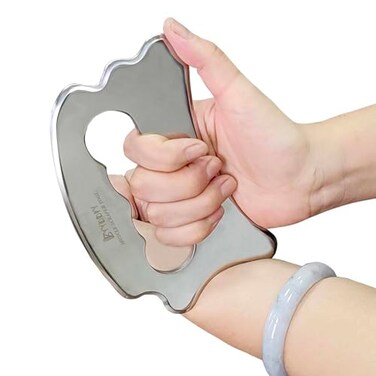 BYYDDIY Stainless Steel Massage Scraper Tool for Large Hands, Derma Edge Massage Tools,Gua Sha Scraping Tool for Physical Therapy,Muscle Scraper Tool (N