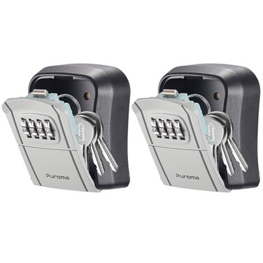 Puroma 2 Key Lock Box Combo Wall-Mounted Storage Safe Lockbox Home Office