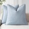 Foindtower Linen Solid Decorative Throw Pillow Covers 26x26 Inch Sky Blue