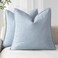 Foindtower Linen Solid Decorative Throw Pillow Covers 26x26 Inch Sky Blue