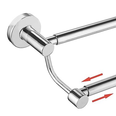 BESy Double Towel Bar Towel Rack for Bathroom Wall Mounted Polished Chrome