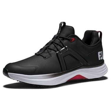 FootJoy Men's Hyperflex Golf Shoe, Black/White/Red, 13