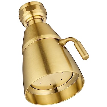Angle Simple High Flow Shower Head Adjustable, G 1/2, Brushed Dark Gold