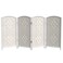 Red Lantern 3 ft. Short Diamond Weave Fiber Folding Screen - White - 4 Panel