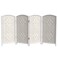 Red Lantern 3 ft. Short Diamond Weave Fiber Folding Screen - White - 4 Panel