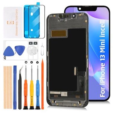 Olivechard Incell for iPhone 13 Mini LCD Screen Replacement Touch LCD Display Touch Digitizer Screen Assembly A2628 A2481 A2626 A2629 A2630 with Repair Tools