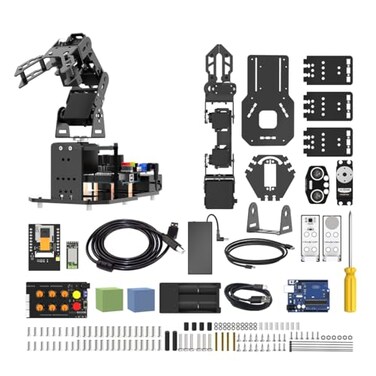 LewanSoul Robotic Arm with Arduino 5DOF/Axis AI Smart Robot Arm Open Source STEM Educational Building RoboticsEngineering Kits, Science/Coding/Programming Set, miniArm Standard Kit