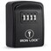 Iron LockSmall Wall Mount Key Lock Box for Keys Outside (Black