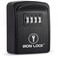 Iron LockSmall Wall Mount Key Lock Box for Keys Outside (Black