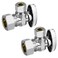 PXZBLG 2 Pack Stop Valve, 1/2" Nominal (5/8" OD Comp.Angle × 3/8" OD Compression